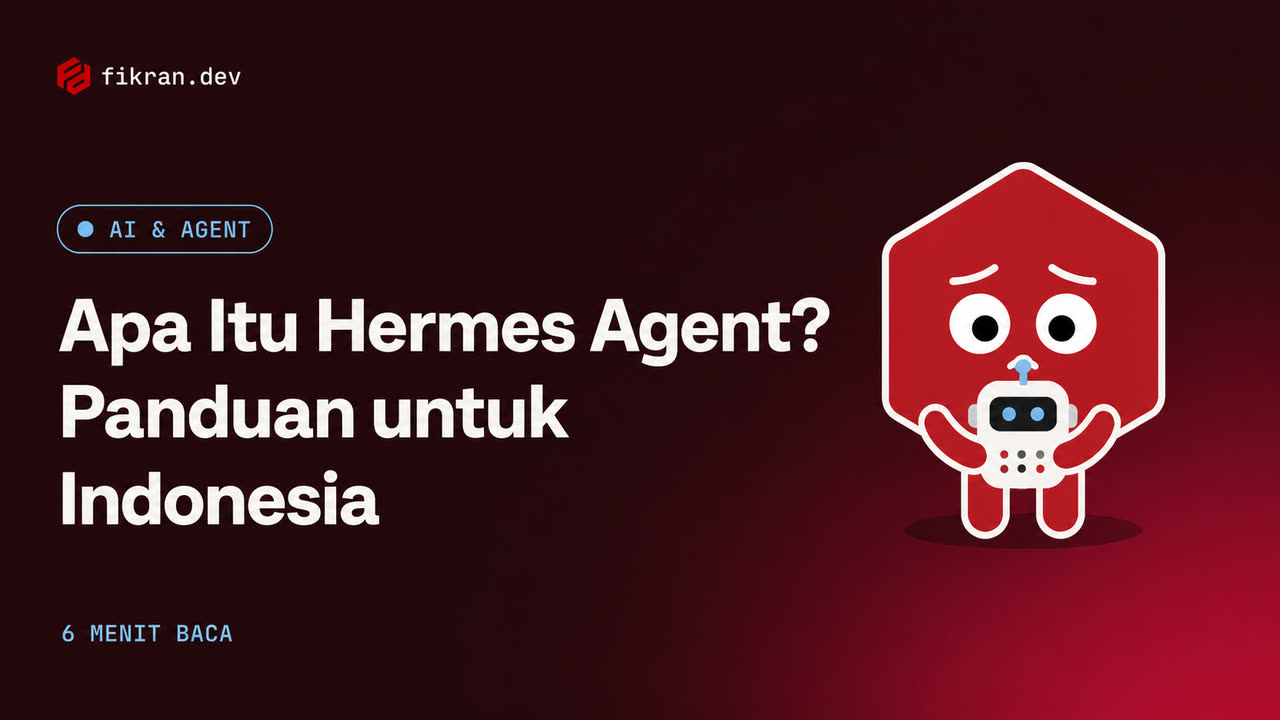 Ilustrasi konseptual Hermes Agent, memory, tools, dan channel
