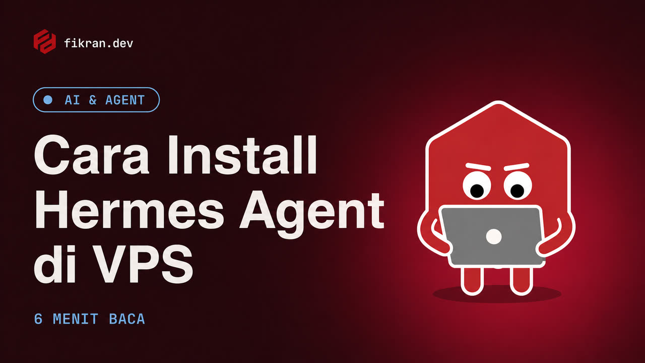 Ilustrasi konseptual setup Hermes Agent pada VPS dan channel kerja