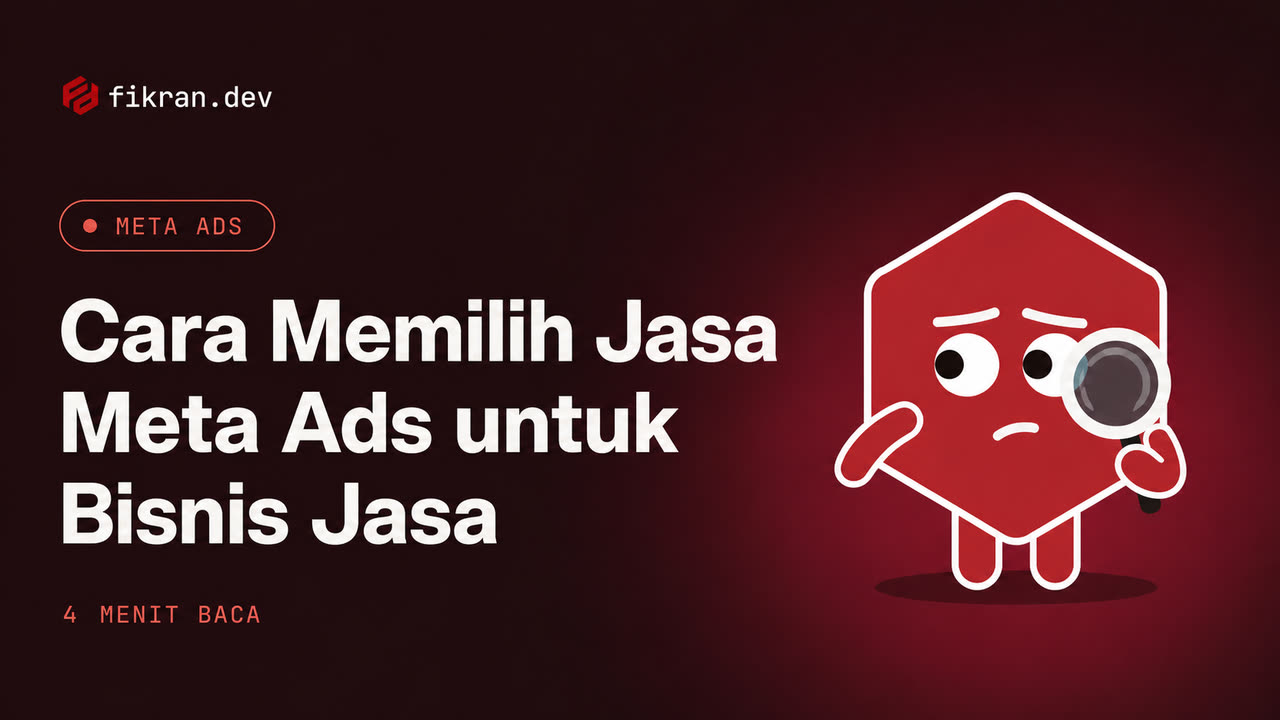 Ilustrasi konseptual penilaian penyedia Meta Ads untuk alur bisnis jasa