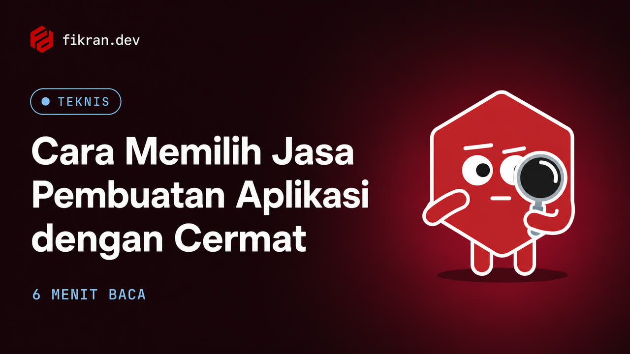 Ilustrasi konseptual checklist memilih penyedia pengembangan aplikasi