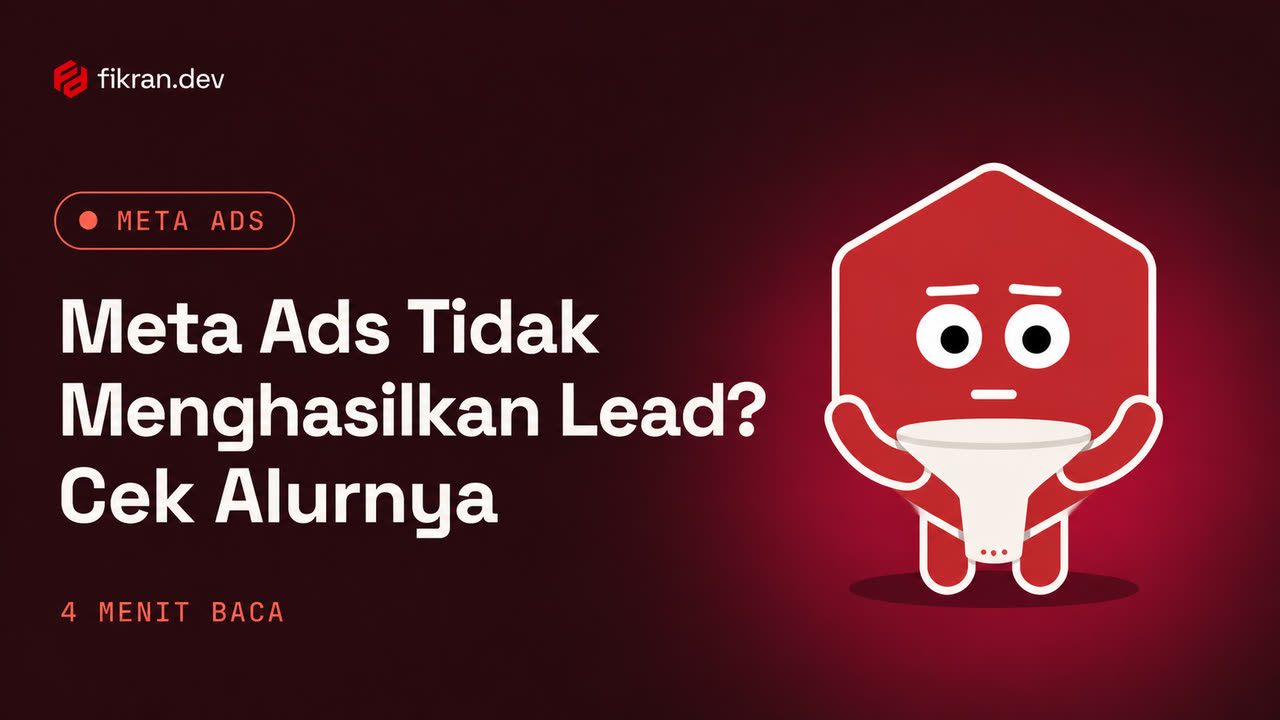 Ilustrasi konseptual diagnosis alur iklan Meta dari creative sampai follow-up