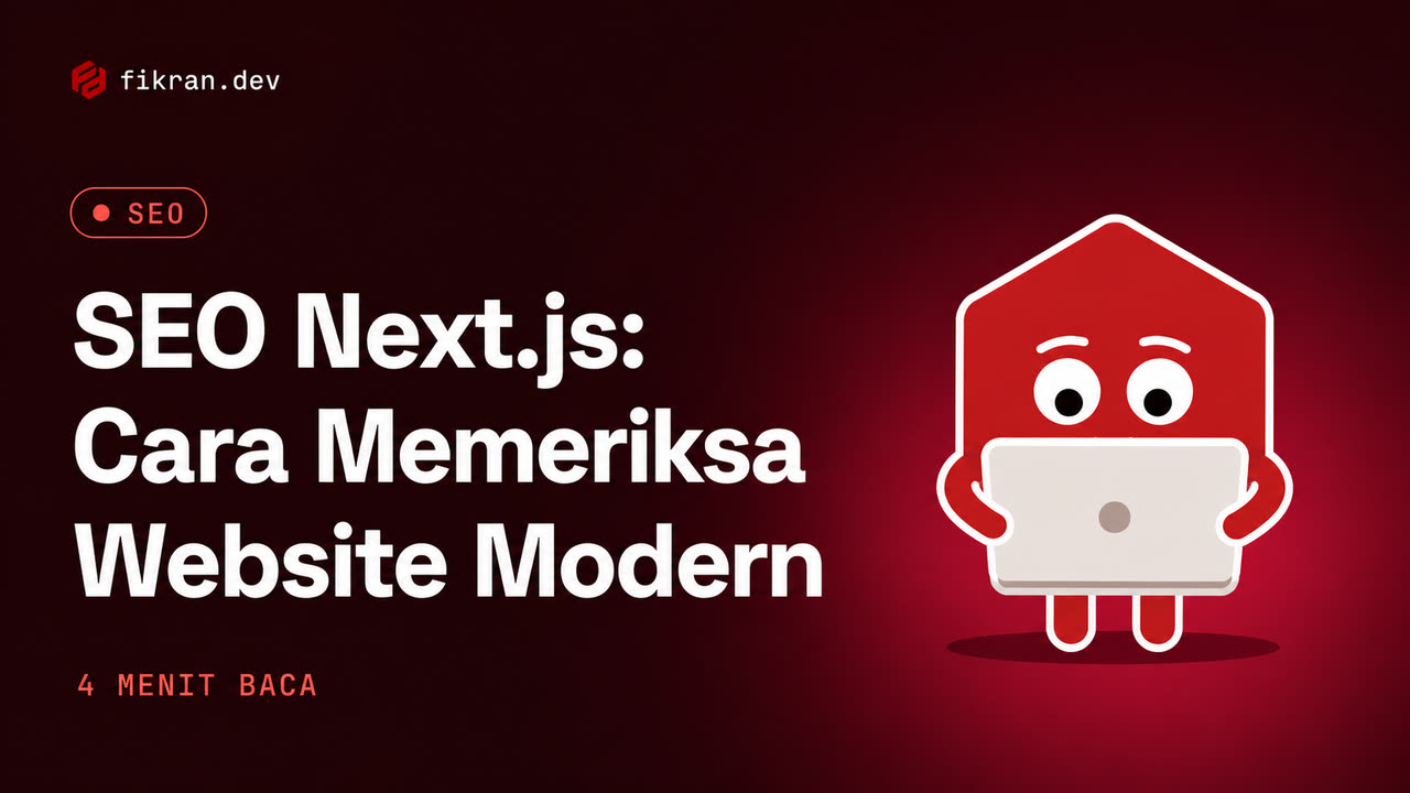 Ilustrasi konseptual route Next.js, metadata, dan HTML yang diperiksa crawler