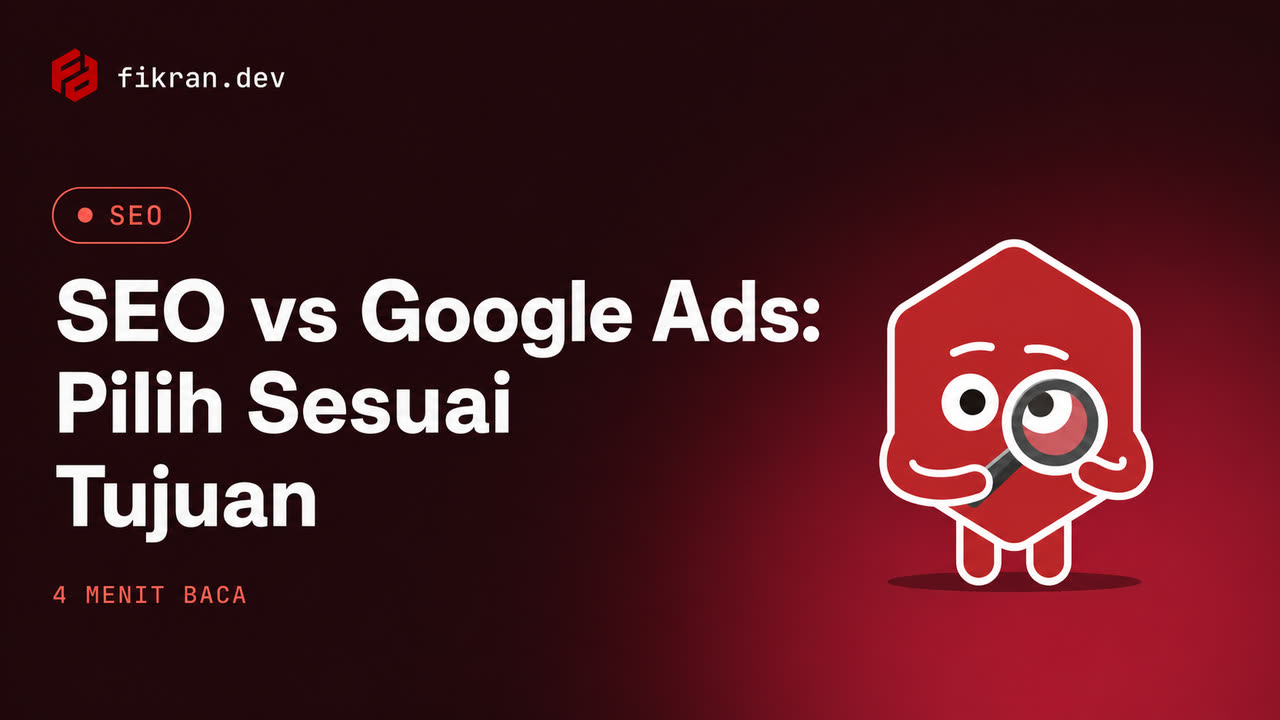 Ilustrasi konseptual perbandingan fondasi pencarian organik dan iklan berbayar