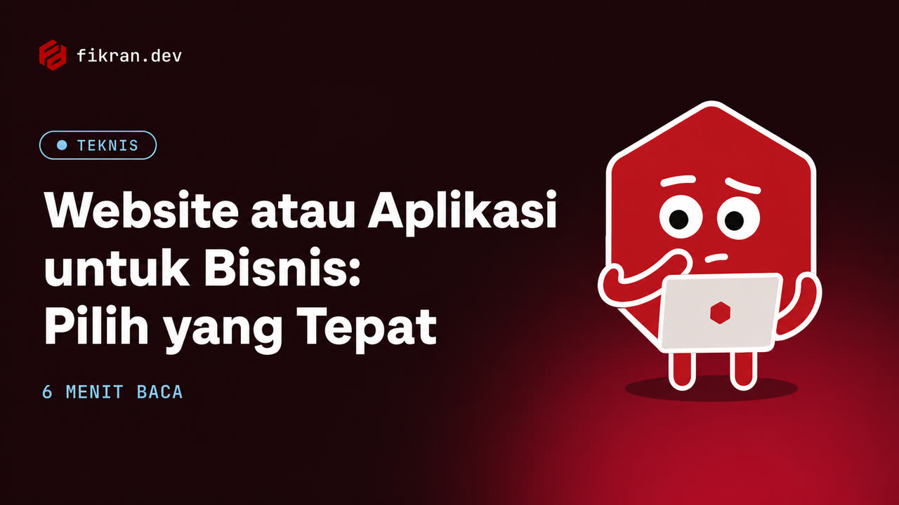 Ilustrasi konseptual perbandingan website publik dan aplikasi bisnis
